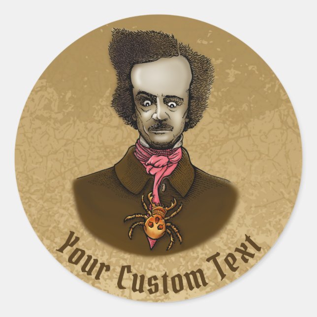 Edgar with Gold Bug Classic Round Sticker (Front)