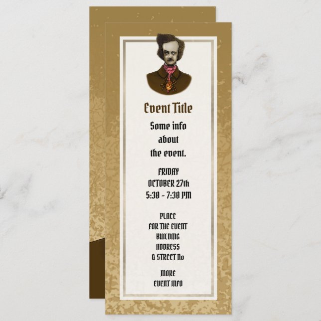 Edgar with Gold Bug Invitation (Front/Back)