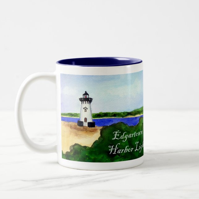 Edgartown Harbour Light Mug (Text) (Left)