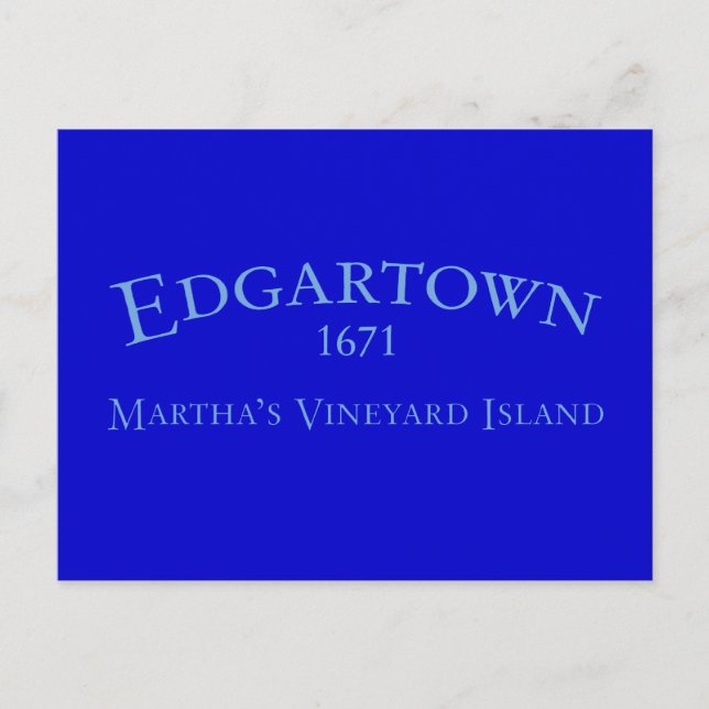 Edgartown Incorporated 1671 Postcard (Front)