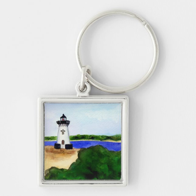 Edgartown Lighthouse Martha's Vineyard Keychain (Front)