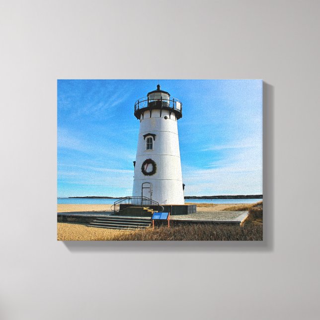Edgartown Lighthouse, Martha's Vineyard MA Canvas Print (Front)