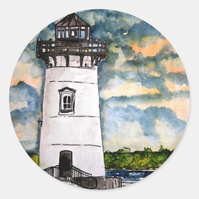 Edgartown Lighthouse Marthas Vineyard Sticker (Front)