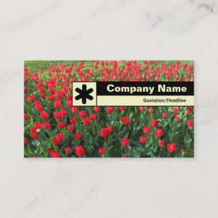 Edge Labelled - Bed of Red Tulips 01 Business Card