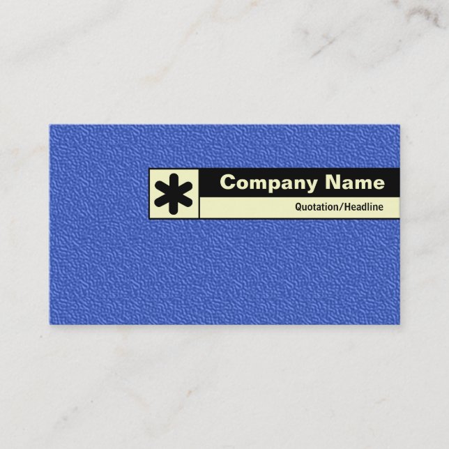 Edge Labelled - Blue Embossed Tex Business Card (Front)