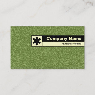 Edge Labelled - Green Embossed Tex Business Card