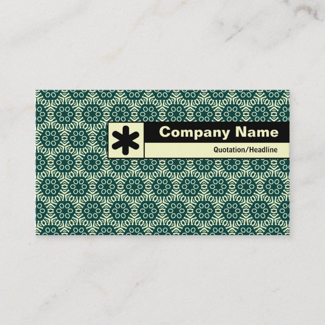 Edge Labelled - Green Geometric Pattern II Business Card (Front)