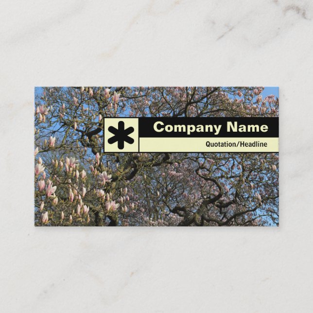 Edge Labelled - Magnolia Tree in Blossom Business Card (Front)