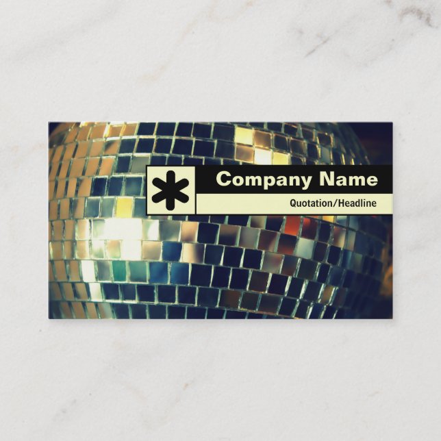 Edge Labelled - Mirror Ball Business Card (Front)