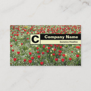 Edge Labelled Monogram - Bed of Tulips Business Card
