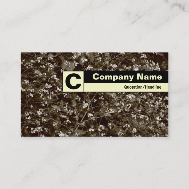 Edge Labelled Monogram - Blossom Business Card (Front)