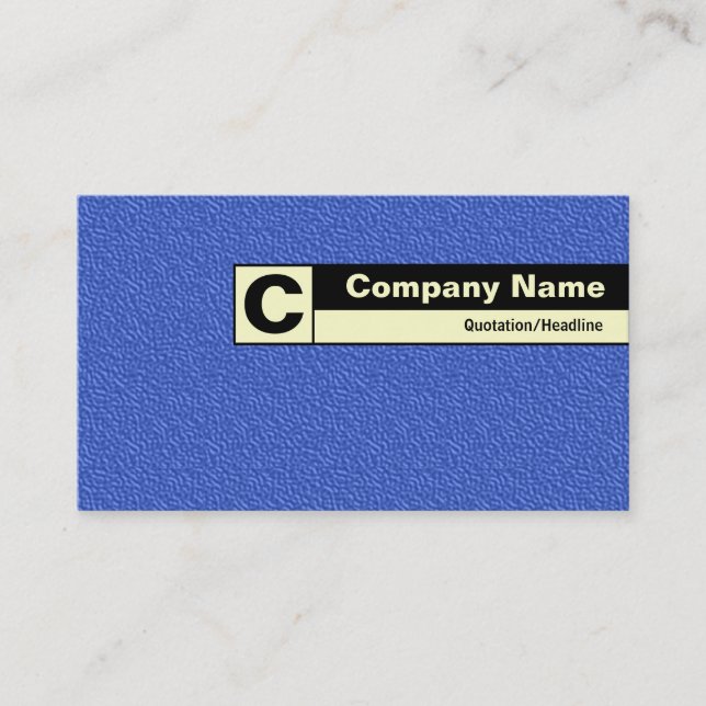 Edge Labelled Monogram - Blue Embossed Tex Business Card (Front)