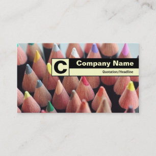 Edge Labelled Monogram - Colour Pencils Business Card