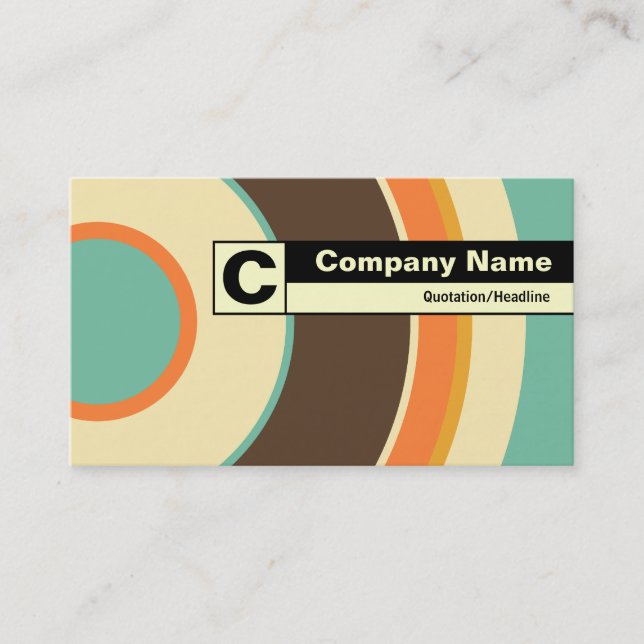 Edge Labelled Monogram - Colourful  Circle 02 Business Card (Front)