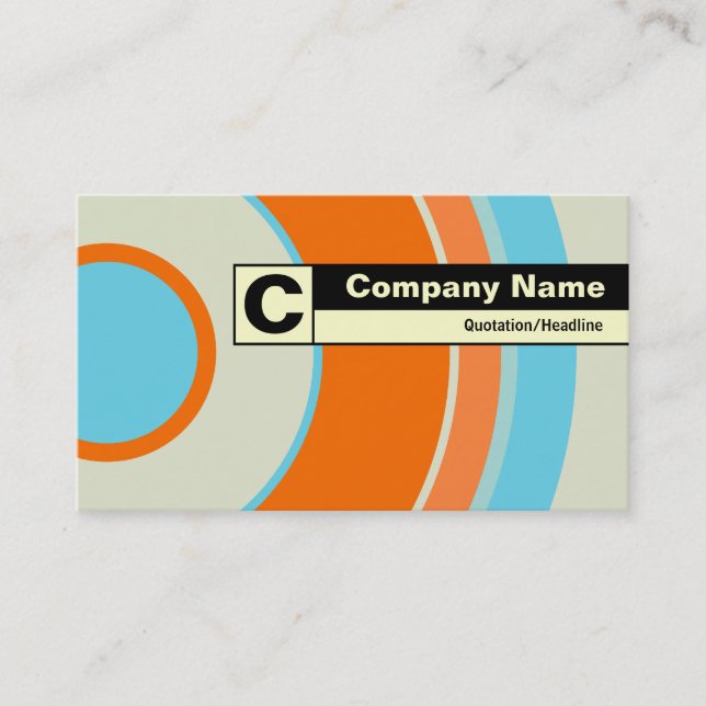 Edge Labelled Monogram - Colourful  Circle 03 Business Card (Front)