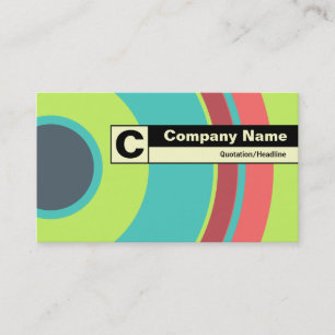 Edge Labelled Monogram - Colourful Circle 04 Business Card