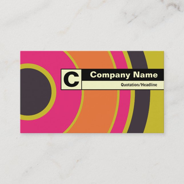 Edge Labelled Monogram - Colourful  Circle 06 Business Card (Front)