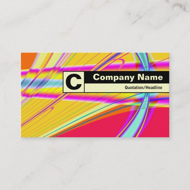 Edge Labelled Monogram - Fractal Abstract 061012e Business Card (Front)