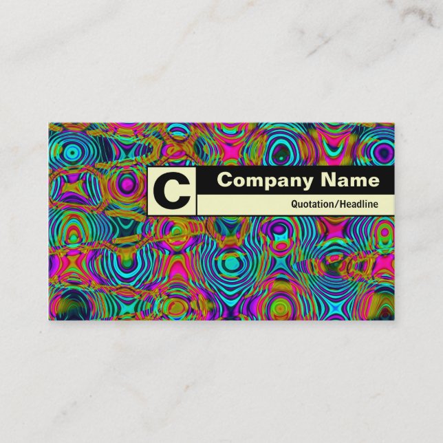 Edge Labelled Monogram - Fractal Abstract 191111a Business Card (Front)