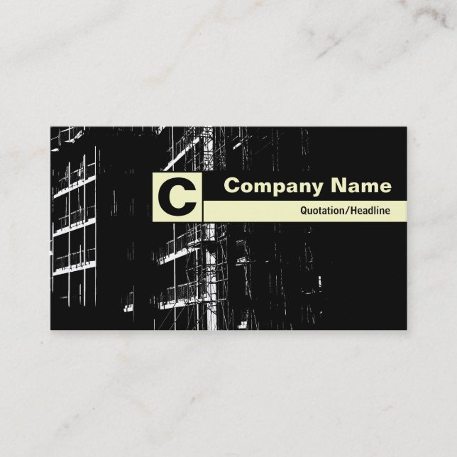 Edge Labelled Monogram - HC Construction Business Card (Front)