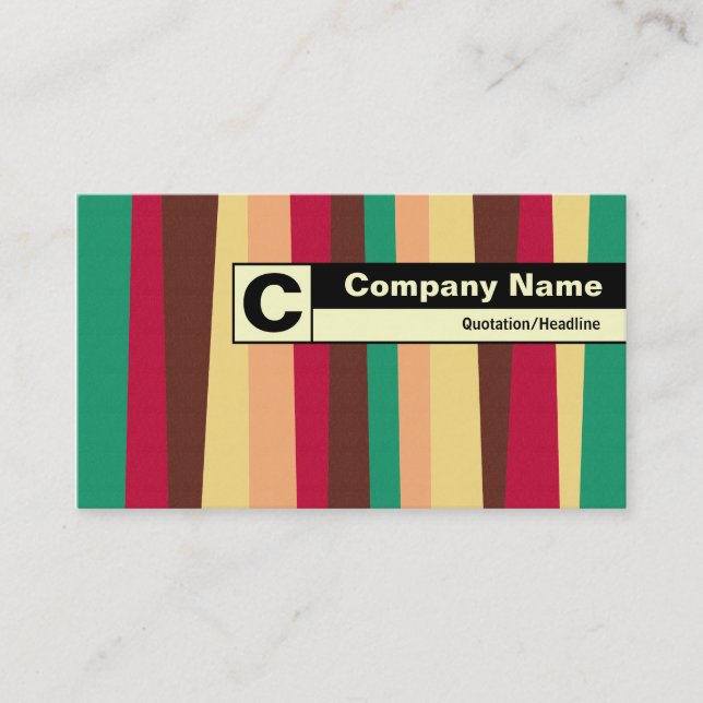 Edge Labelled Monogram - Irregular Stripes 02 Business Card (Front)