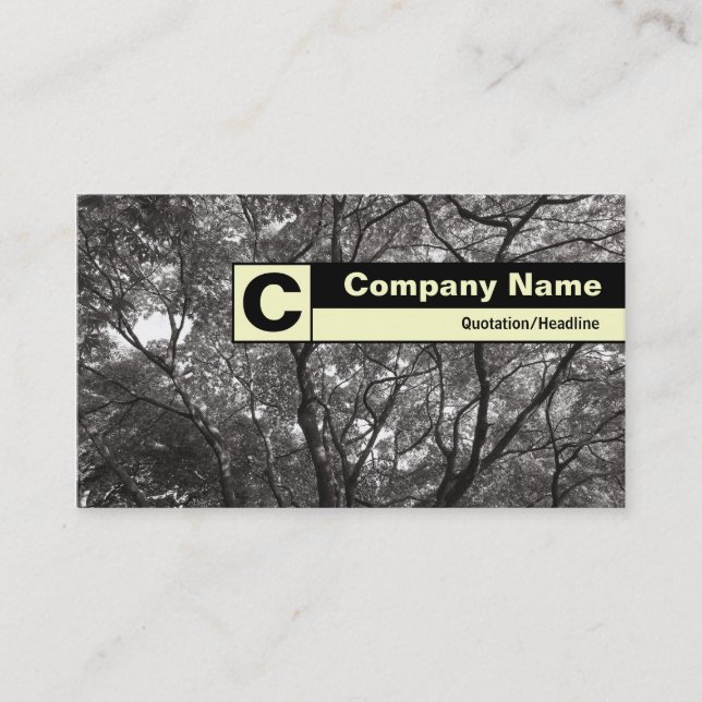 Edge Labelled Monogram - Japanese Branches 01 Business Card (Front)