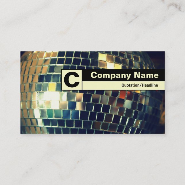 Edge Labelled Monogram - Mirror Ball Business Card (Front)