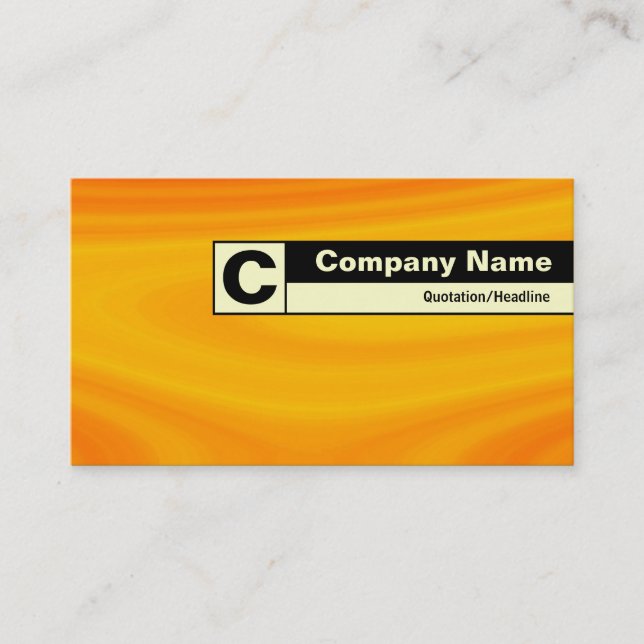 Edge Labelled Monogram - Orange Cream Business Card (Front)