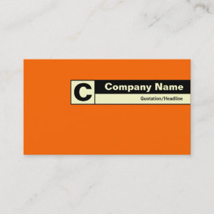 Edge Labelled Monogram - Orange FF6600 Business Card