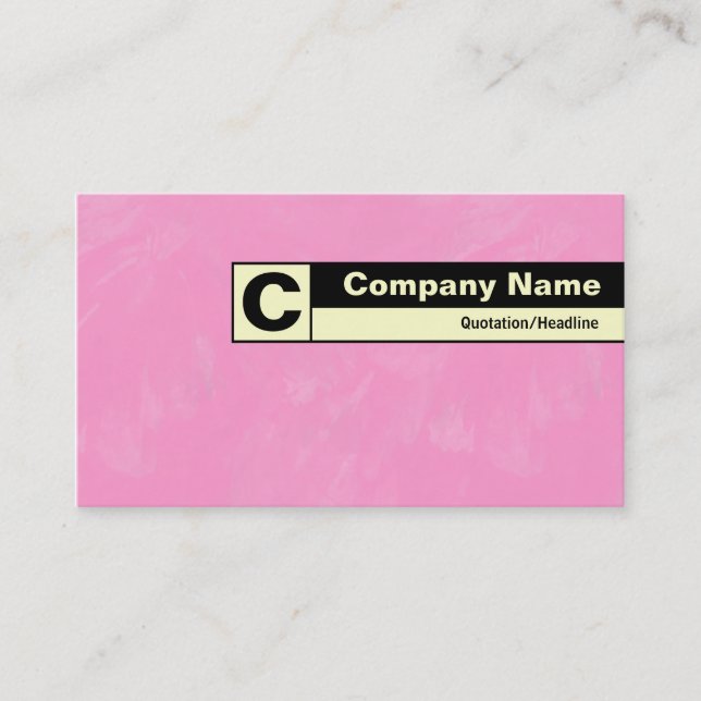 Edge Labelled Monogram - Pink Brushed Business Card (Front)