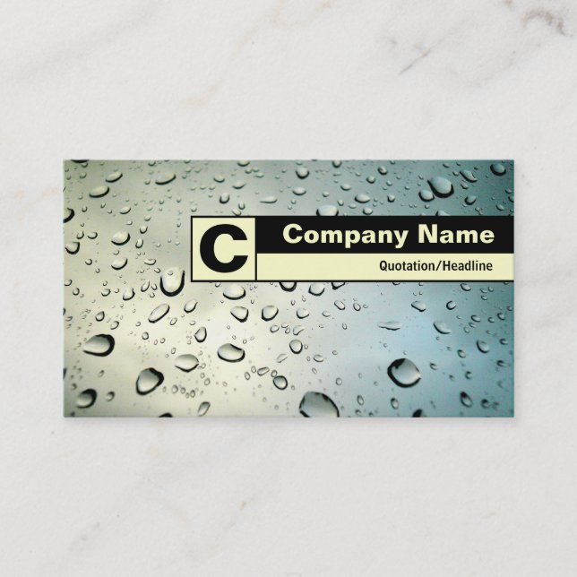 Edge Labelled Monogram - Rain on my Window Business Card (Front)