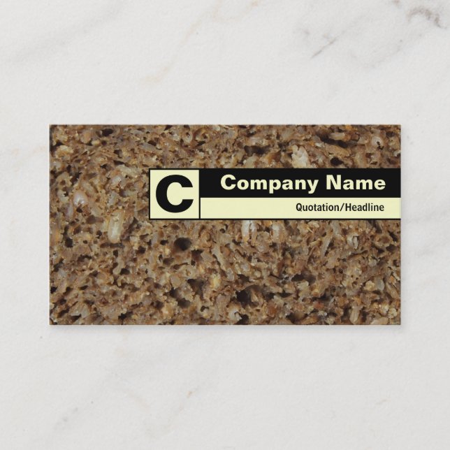 Edge Labelled Monogram - Rye Bread Business Card (Front)