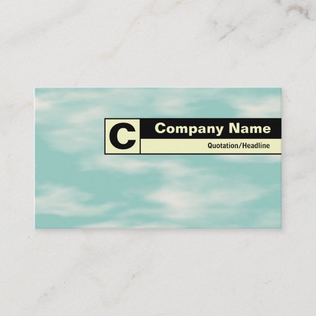 Edge Labelled Monogram - Sky Business Card (Front)