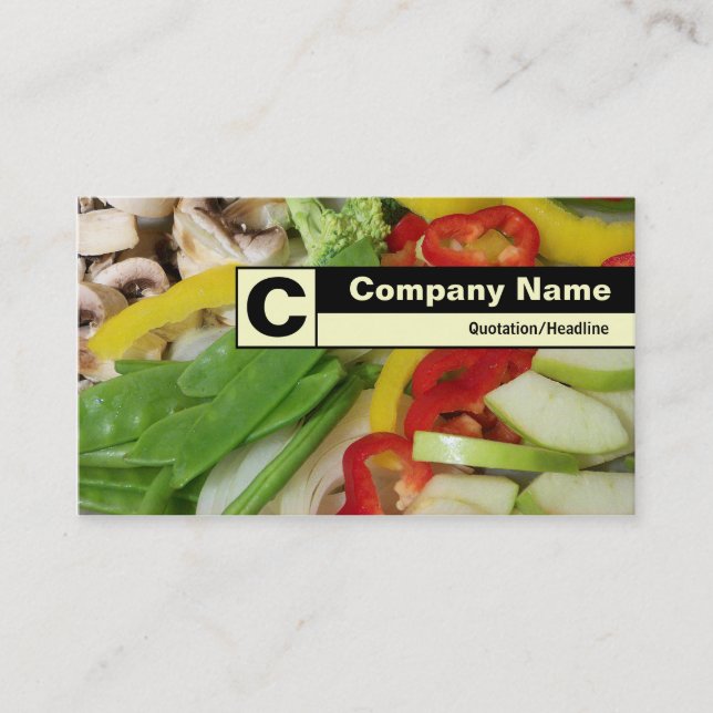 Edge Labelled Monogram - Stir-fry Business Card (Front)