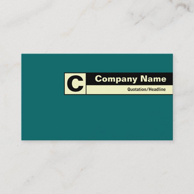 Edge Labelled Monogram - Teal 006666 Business Card (Front)