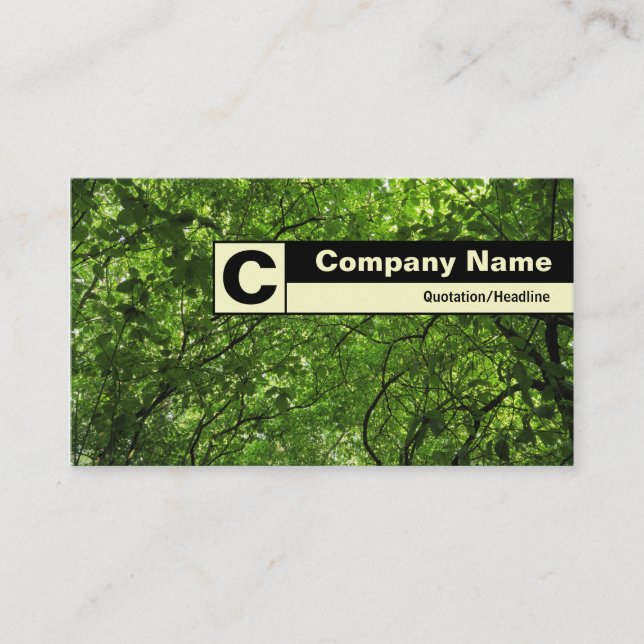 Edge Labelled Monogram - Woodland Canopy Business Card (Front)
