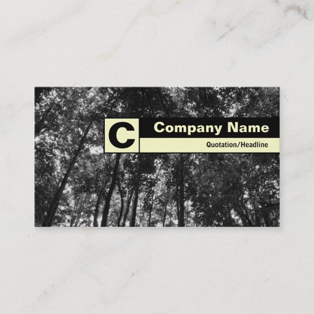 Edge Labelled Monogram - Woodland Canopy Business Card (Front)
