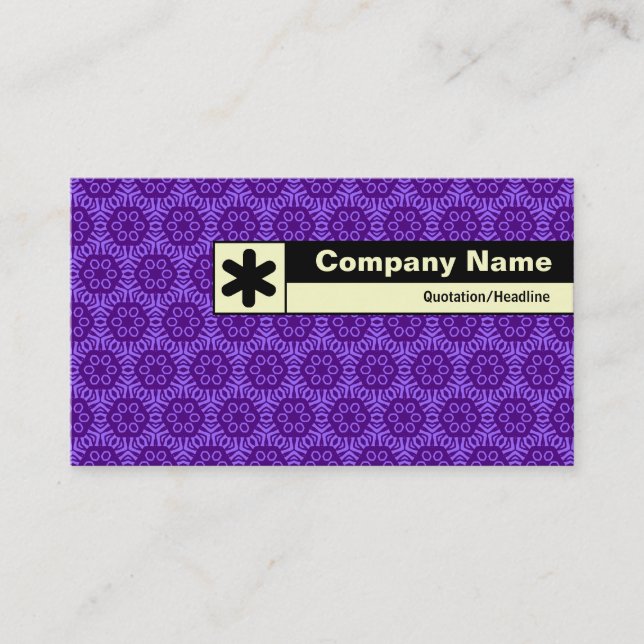 Edge Labelled - Purple Geometric Pattern Business Card (Front)