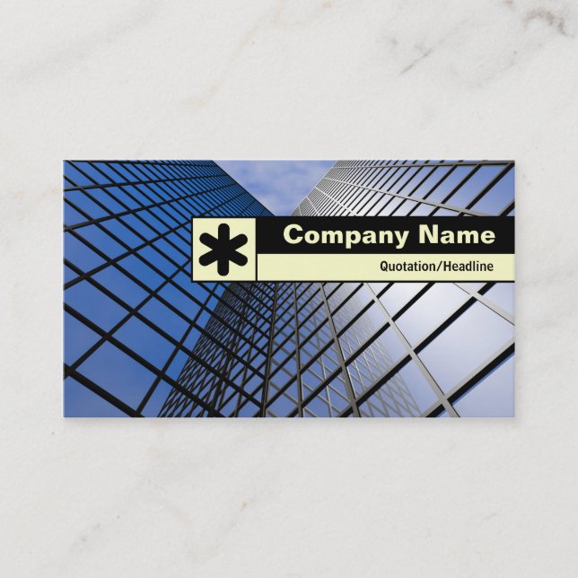 Edge Labelled - Reflective Office Block Business Card (Front)