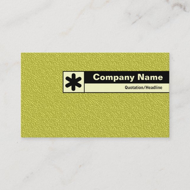 Edge Labelled - Yellow Embossed Tex Business Card (Front)
