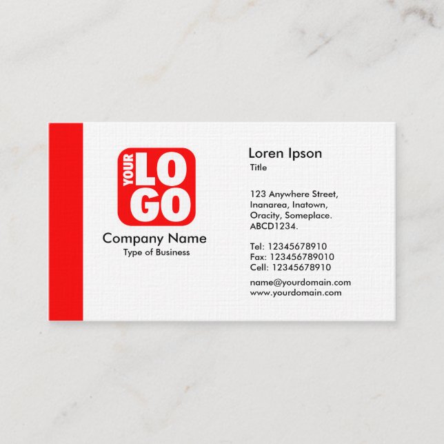 Edge (Logo) - Red Business Card (Front)
