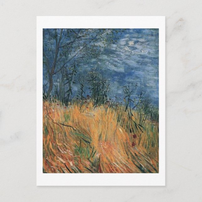 Edge Of a Wheat field With Poppies 1887, Van Gogh Postcard (Front)