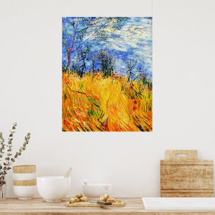 Edge of a Wheat Field with Poppies Poster
