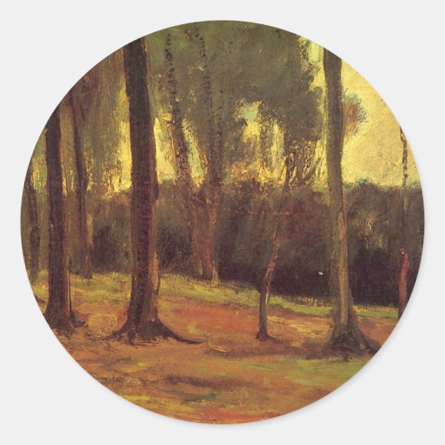 Edge of a Wood by Vincent van Gogh Classic Round Sticker (Front)