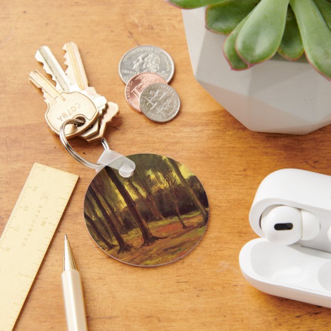 Edge of a Wood by Vincent van Gogh Key Ring (Desk)