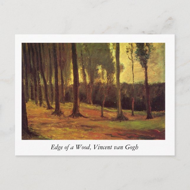 Edge of a Woods, Vincent van Gogh. Postcard (Front)