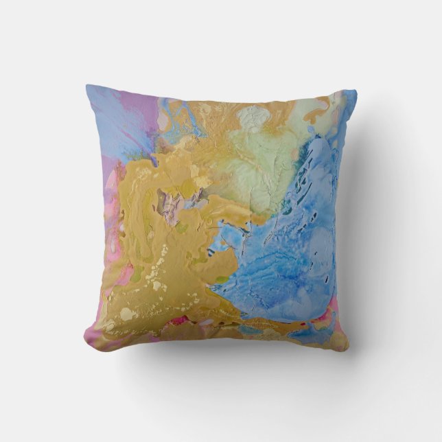 Edge of the Plains modern abstract pastel colours  Cushion (Front)
