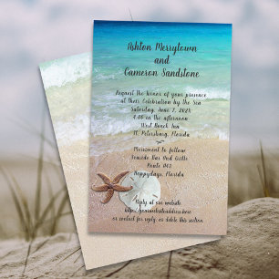 Edge of the Sea Wedding Sand Dollar Invitation