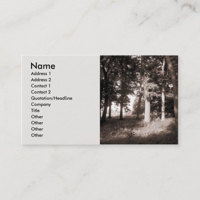 Edge of the Woods - Customised Business Card (Front)