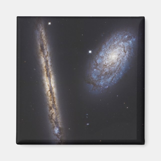 Edge-On Galaxy Ngc 4302 & Tilted Galaxy Ngc 4298 Magnet (Front)